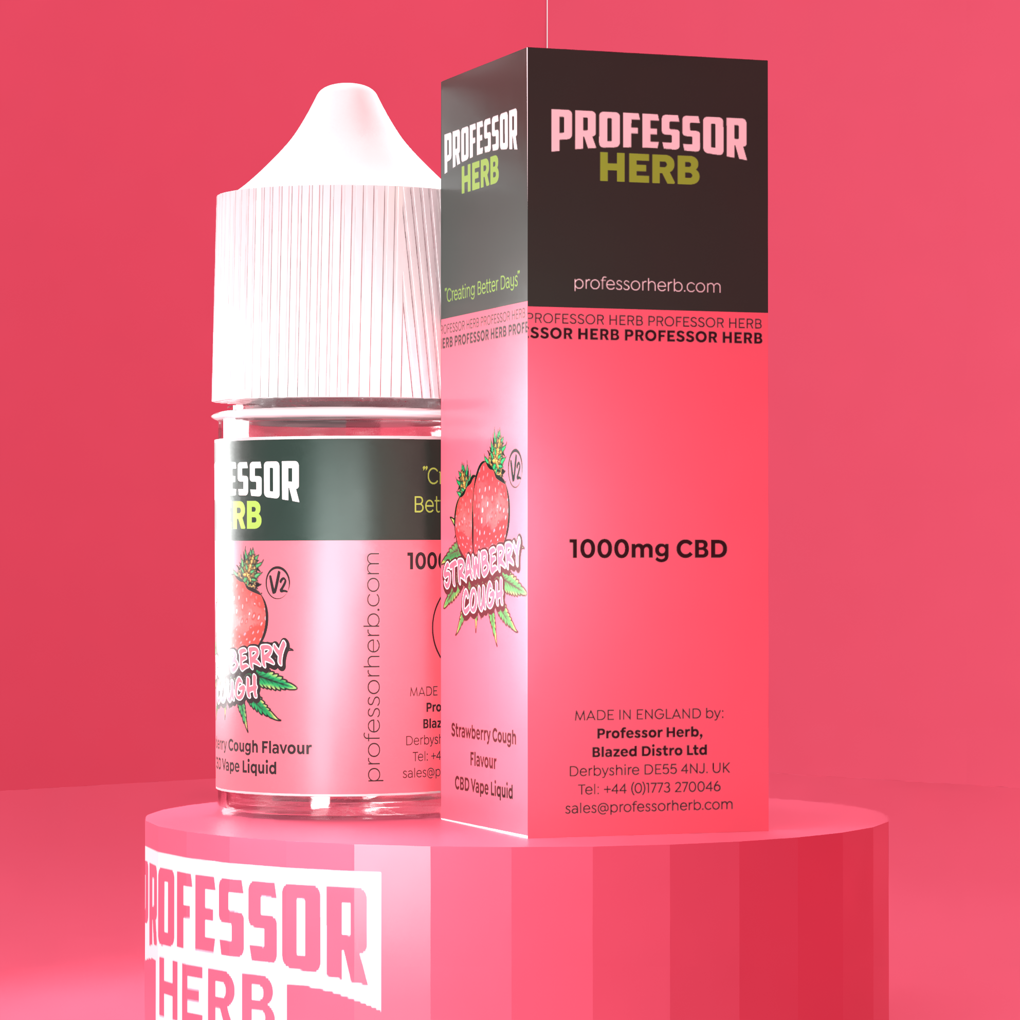 Professor Herb CBD Vape Liquid 1000mg/30ml - Strawberry Cough V2 - Image 8