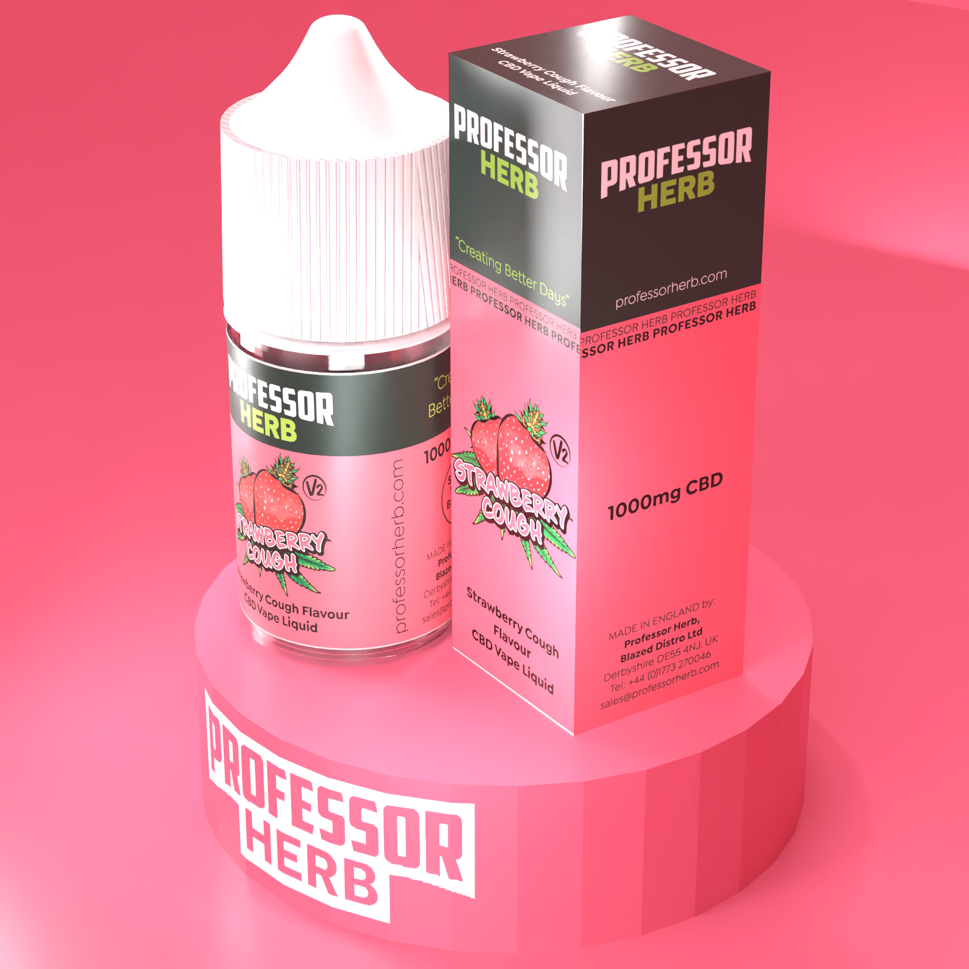 Professor Herb CBD Vape Liquid 1000mg/30ml - Strawberry Cough V2 - Image 9