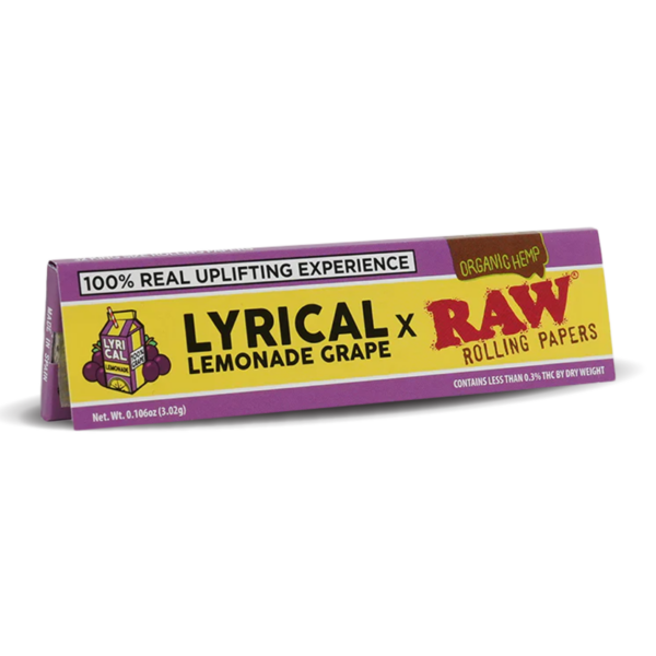 RAW x Lyrical Terpene Enhanced Organic Hemp Rolling Papers - Lemonade Grape — Single Pack