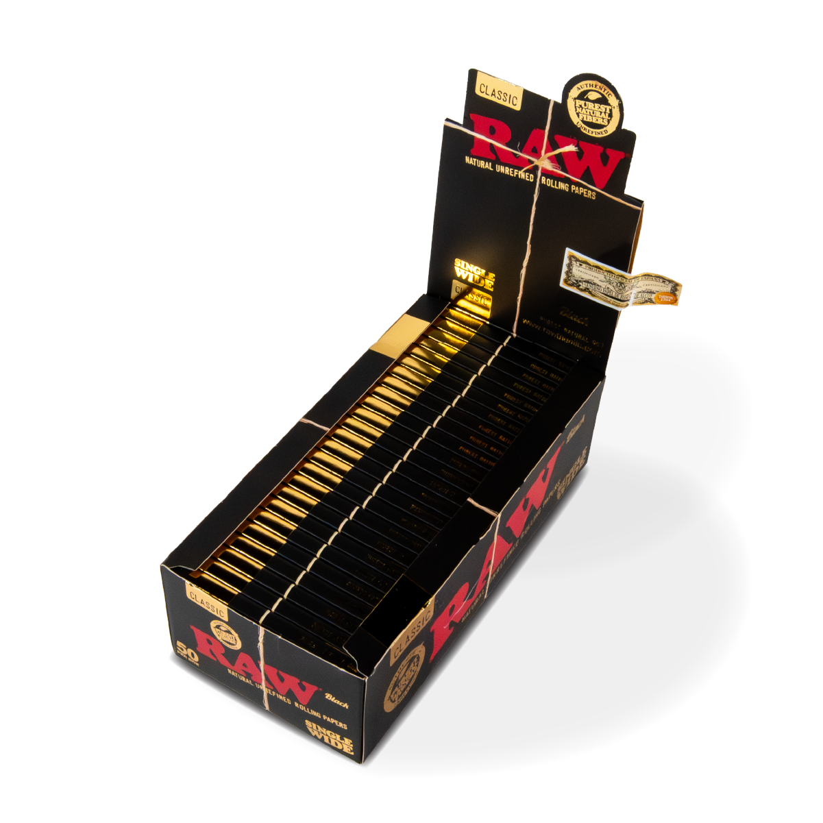RAW Rolling Papers: Standard Single Wide - Black - Image 2