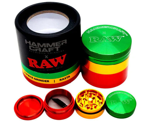 RAW x HAMMERCRAFT Aluminium Grinder - Rasta — Small