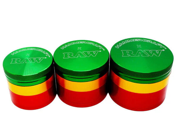 RAW x HAMMERCRAFT Aluminium Grinder - Rasta — Large