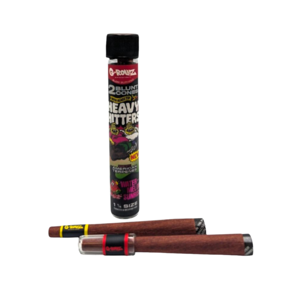 G-Rollz Heavy Hitters 1-1/4 Blunt Cones Glass Tip - Watermelon Sunrise (2 Pack)