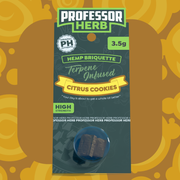 Professor Herb Hemp Briquette Hash (3.5g) - Citrus Cookies [LIMITED EDITION]