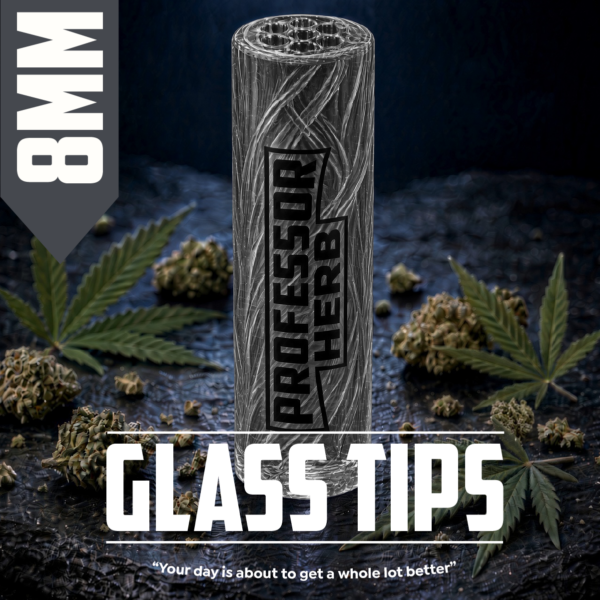 Professor Herb: 8mm Clear Glass Tip — Black
