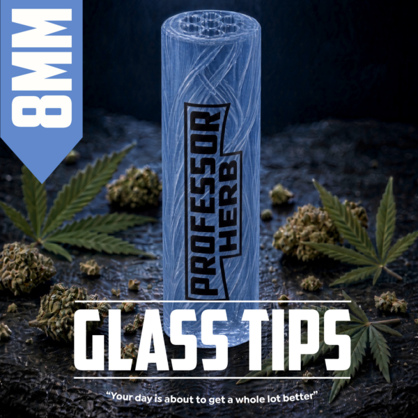 Professor Herb: 8mm Clear Glass Tip — Blue