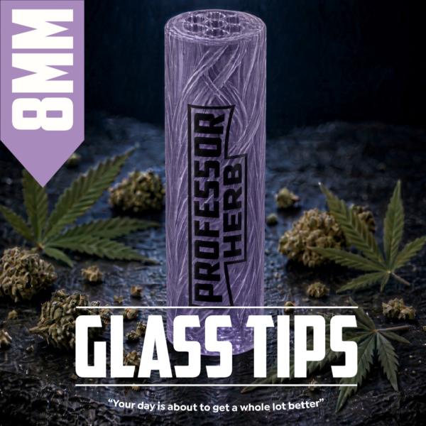 Professor Herb: 8mm Clear Glass Tip — Purple