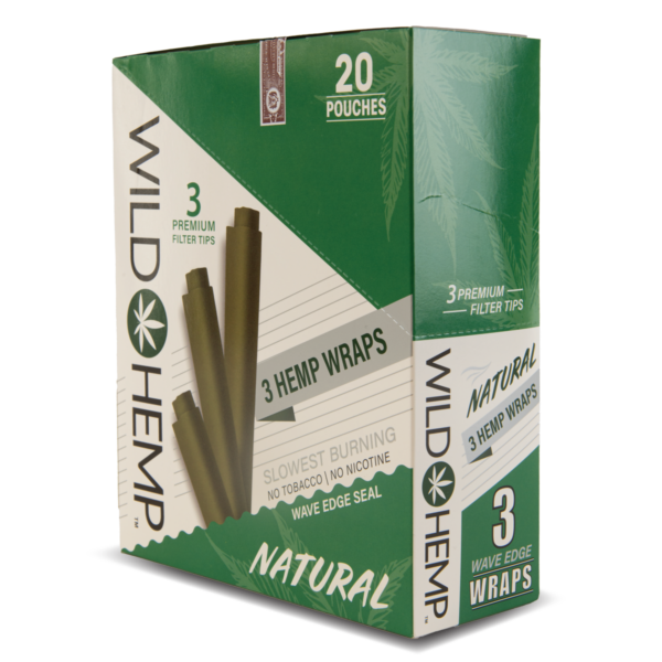 Wild Hemp: 3 Hemp Wraps (20 Pack) — Natural